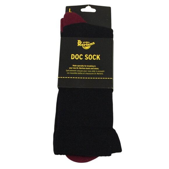 Dr. Martens Air Wave DOC SOCK Large 11-14 Black Oxblood Socks - Picture 1 of 3
